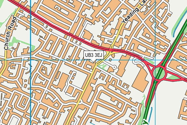 UB3 3EJ map - OS VectorMap District (Ordnance Survey)