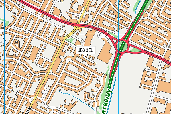 UB3 3EU map - OS VectorMap District (Ordnance Survey)