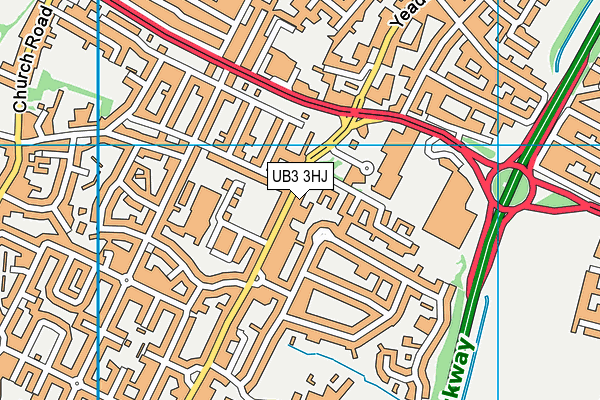 UB3 3HJ map - OS VectorMap District (Ordnance Survey)
