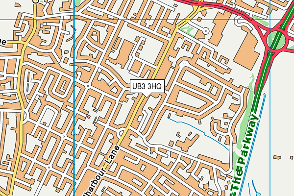 UB3 3HQ map - OS VectorMap District (Ordnance Survey)
