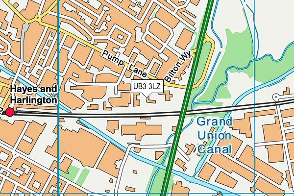 UB3 3LZ map - OS VectorMap District (Ordnance Survey)