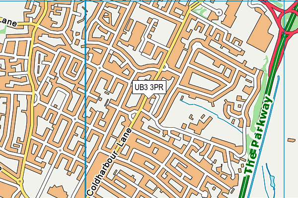 UB3 3PR map - OS VectorMap District (Ordnance Survey)