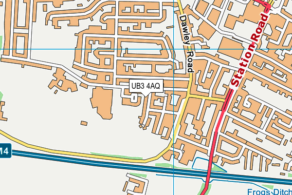 UB3 4AQ map - OS VectorMap District (Ordnance Survey)