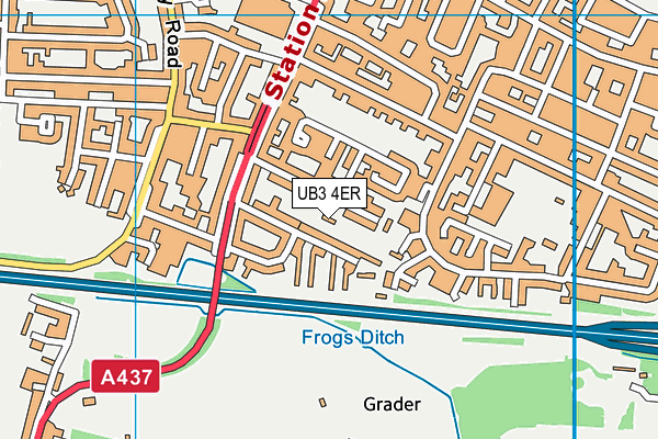 UB3 4ER map - OS VectorMap District (Ordnance Survey)