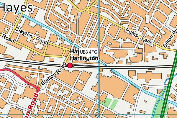 UB3 4FG map - OS VectorMap District (Ordnance Survey)