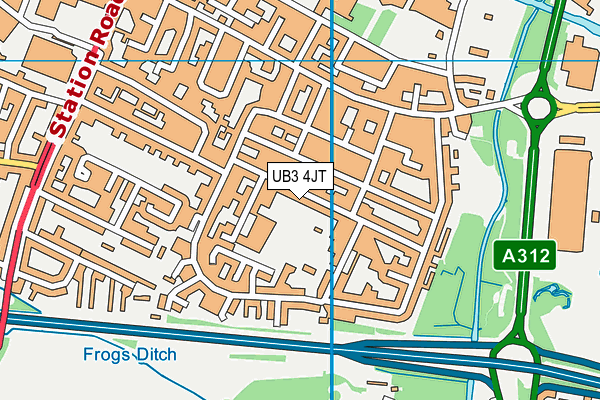 UB3 4JT map - OS VectorMap District (Ordnance Survey)