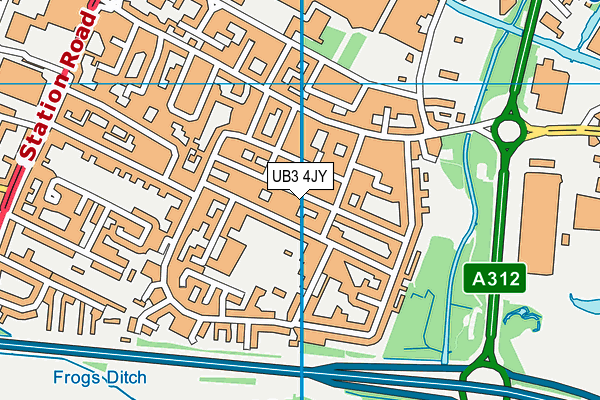 UB3 4JY map - OS VectorMap District (Ordnance Survey)