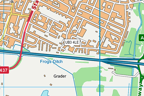 UB3 4LE map - OS VectorMap District (Ordnance Survey)