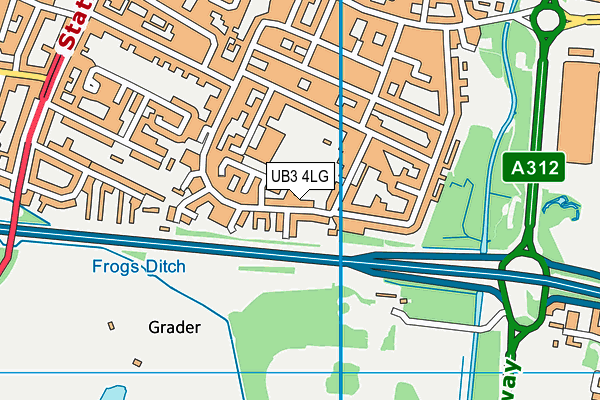 UB3 4LG map - OS VectorMap District (Ordnance Survey)