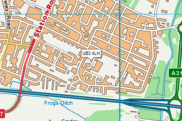 UB3 4LH map - OS VectorMap District (Ordnance Survey)