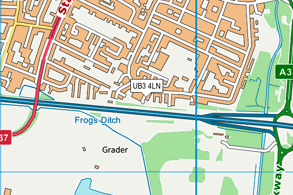 UB3 4LN map - OS VectorMap District (Ordnance Survey)