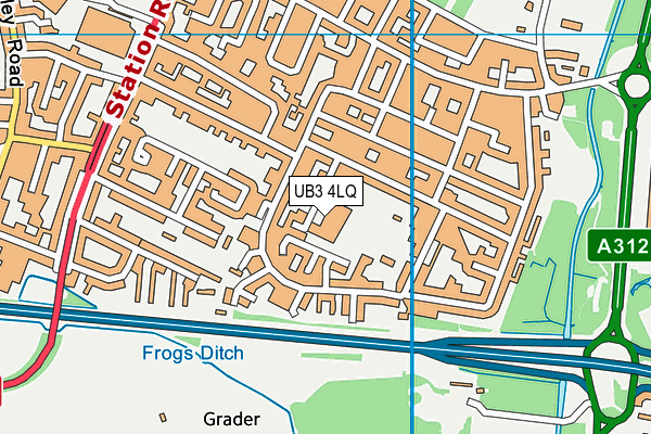 Cranford Park Academy map (UB3 4LQ) - OS VectorMap District (Ordnance Survey)