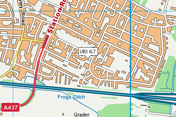UB3 4LT map - OS VectorMap District (Ordnance Survey)