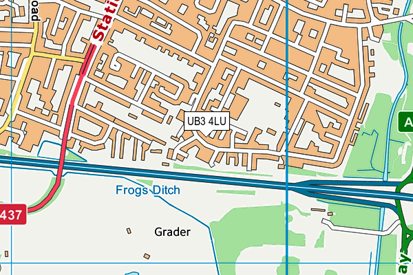 UB3 4LU map - OS VectorMap District (Ordnance Survey)