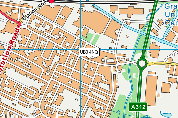 UB3 4NQ map - OS VectorMap District (Ordnance Survey)