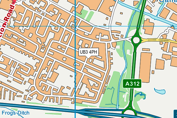 UB3 4PH map - OS VectorMap District (Ordnance Survey)