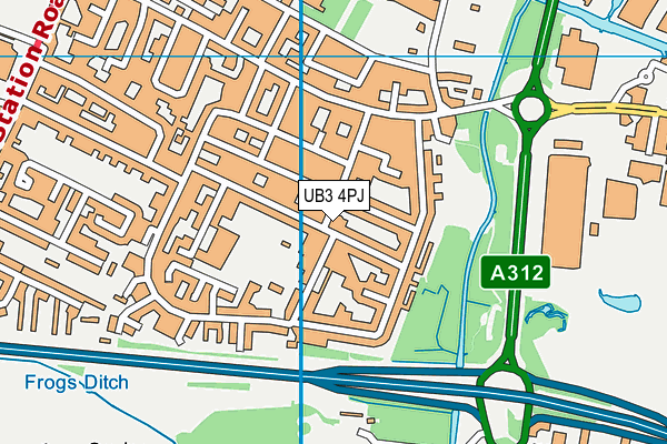 UB3 4PJ map - OS VectorMap District (Ordnance Survey)