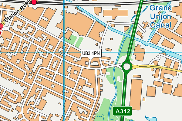 UB3 4PN map - OS VectorMap District (Ordnance Survey)
