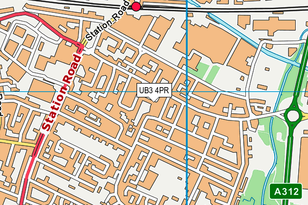 UB3 4PR map - OS VectorMap District (Ordnance Survey)