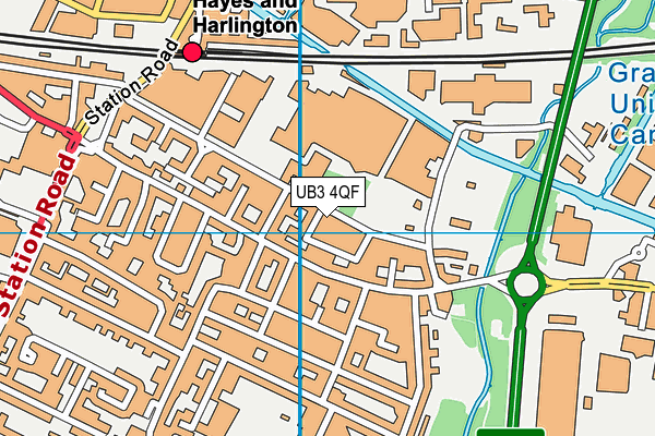 UB3 4QF map - OS VectorMap District (Ordnance Survey)