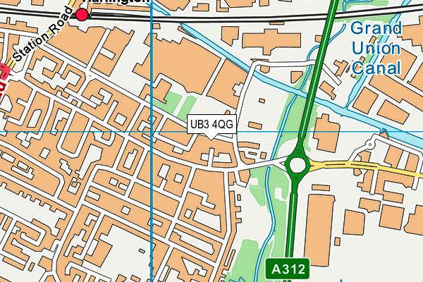UB3 4QG map - OS VectorMap District (Ordnance Survey)