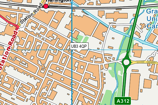 UB3 4QP map - OS VectorMap District (Ordnance Survey)
