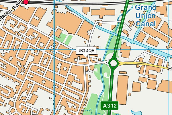 UB3 4QR map - OS VectorMap District (Ordnance Survey)
