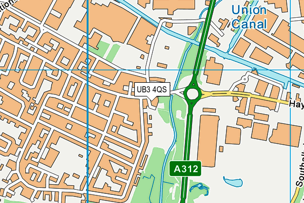 UB3 4QS map - OS VectorMap District (Ordnance Survey)
