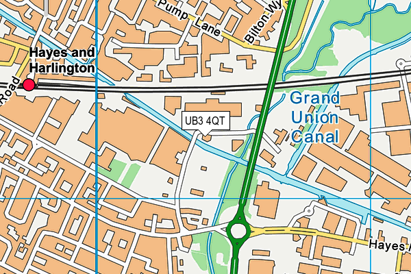 UB3 4QT map - OS VectorMap District (Ordnance Survey)