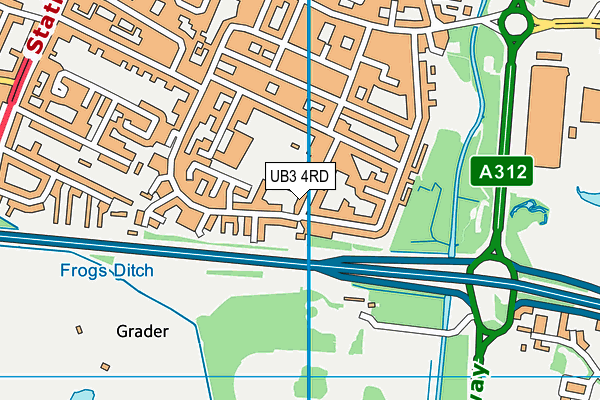 UB3 4RD map - OS VectorMap District (Ordnance Survey)