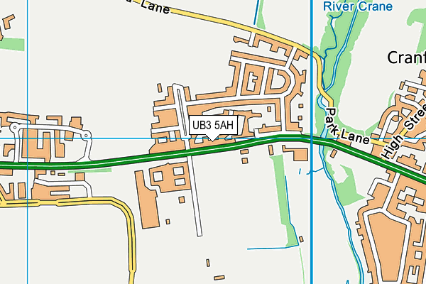 UB3 5AH map - OS VectorMap District (Ordnance Survey)