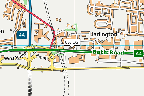 UB3 5AY map - OS VectorMap District (Ordnance Survey)