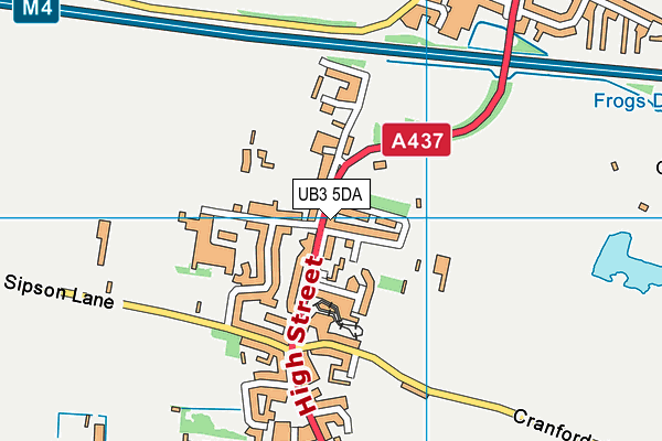 UB3 5DA map - OS VectorMap District (Ordnance Survey)