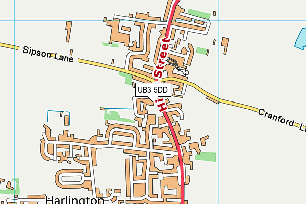 UB3 5DD map - OS VectorMap District (Ordnance Survey)
