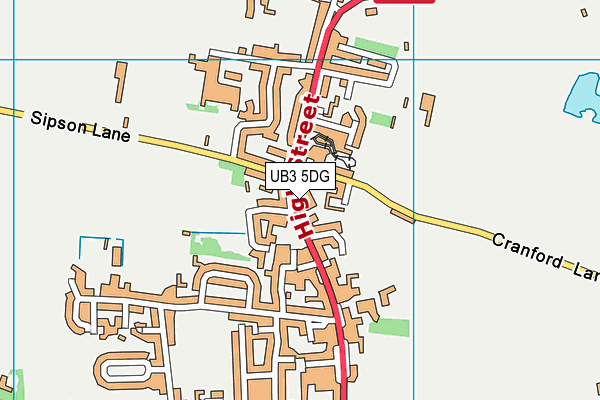 UB3 5DG map - OS VectorMap District (Ordnance Survey)