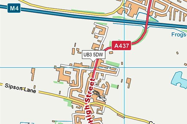 UB3 5DW map - OS VectorMap District (Ordnance Survey)