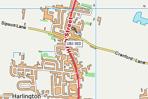 UB3 5ED map - OS VectorMap District (Ordnance Survey)