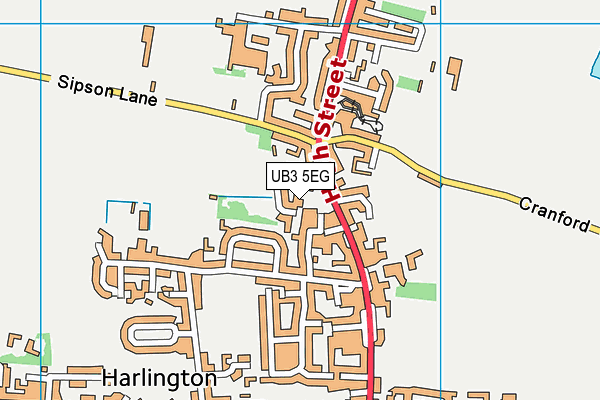 UB3 5EG map - OS VectorMap District (Ordnance Survey)