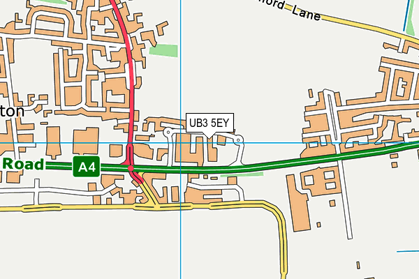 UB3 5EY map - OS VectorMap District (Ordnance Survey)