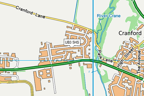 UB3 5HS map - OS VectorMap District (Ordnance Survey)