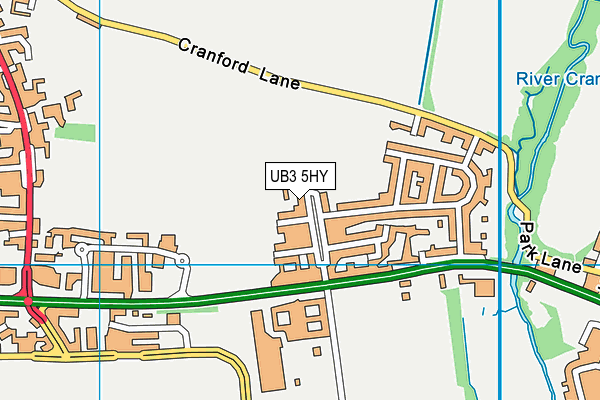 UB3 5HY map - OS VectorMap District (Ordnance Survey)
