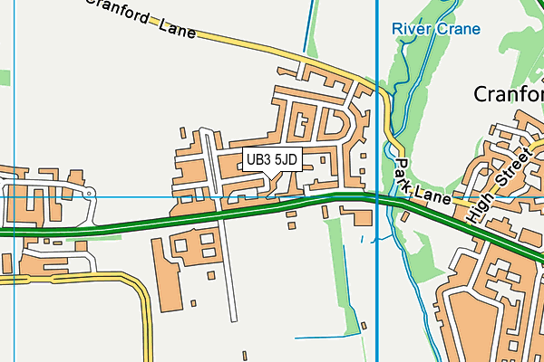 UB3 5JD map - OS VectorMap District (Ordnance Survey)