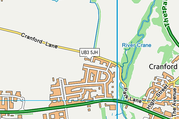 UB3 5JH map - OS VectorMap District (Ordnance Survey)