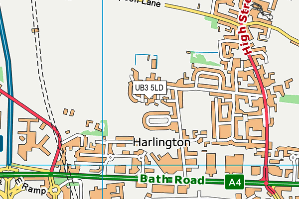 UB3 5LD map - OS VectorMap District (Ordnance Survey)