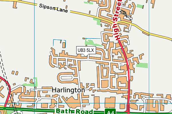 UB3 5LX map - OS VectorMap District (Ordnance Survey)