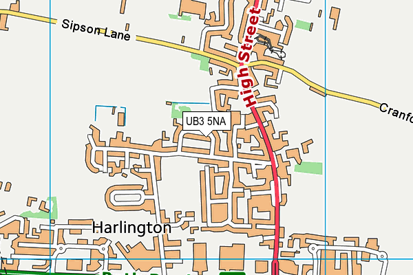 UB3 5NA map - OS VectorMap District (Ordnance Survey)