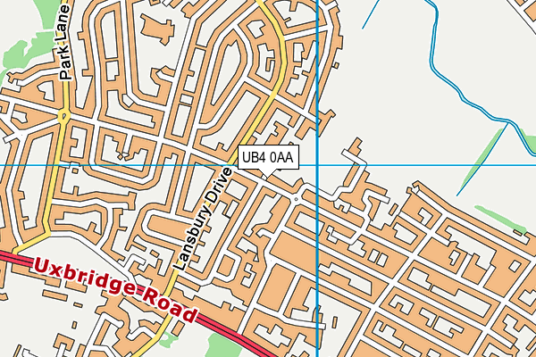 UB4 0AA map - OS VectorMap District (Ordnance Survey)