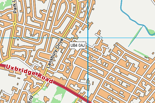 UB4 0AJ map - OS VectorMap District (Ordnance Survey)