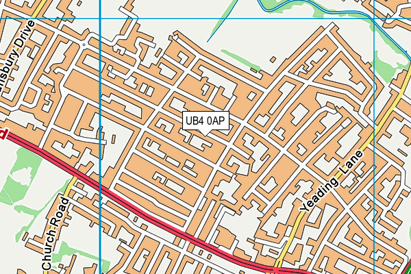 UB4 0AP map - OS VectorMap District (Ordnance Survey)