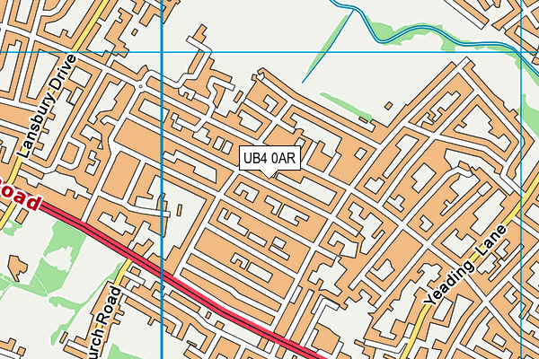 UB4 0AR map - OS VectorMap District (Ordnance Survey)
